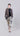 Front view of soft contour relaxed blazer with notch lapel, straight silhouette and light structure