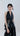 Front view of Psophía asymmetric top with embroidery, sequins, and V-neckline