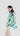 Side view of Botanic Soft Flow blouse Psophía SS26 highlighting side slits and fluid lightweight drape.
