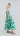 Side view of Botanic Soft Flow dress Psophía SS26 emphasizing asymmetrical cut and fluid movement
