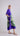 Right side view of the hydrangea brush long silk dress highlighting relaxed volume and elegant drape.