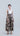 Front view of Retro Bloomleaf sleeveless long dress showing double mao collar and graphic yoke detail.