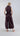 Back view of the fig taffeta palazzo highlighting the elasticated waistband and clean, airy volume.