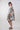 Vestido corto estampado de silueta amplia con volante fruncido
